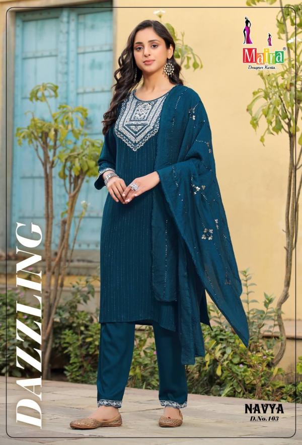 Maira Navya Vol 1 Fancy Rayon Kurti With Bottom Dupatta Collection